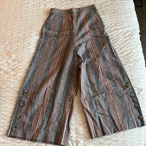 Madewell wide leg cropped linen pants women’s size XS